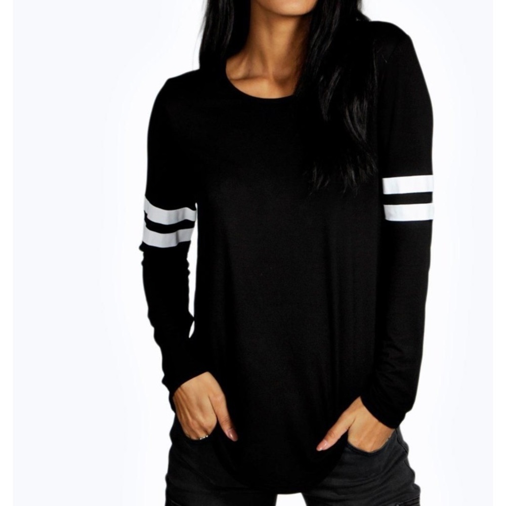 💕NWT Boohoo Shona Long sleeve baseball top💕